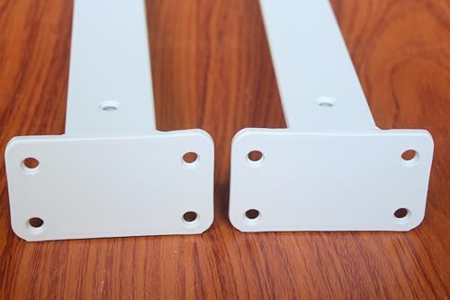 12 Pack - 12 inch White Hidden L Shelf Bracket (1/5 Inch Thicked) Iron Floating Shelf Brackets Rustic Industrial Metal B
