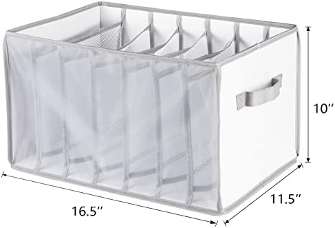 Univivi Extra Large Jeans Drawer Organizers for Clothing, 7 Grids, 2 Pack