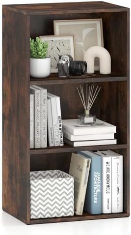 GIANTEX 3 Shelf Bookcase, Book Shelves Cube Storage Organizer, Open Storage Cabinet Multi-Functional Home Office Bedroom