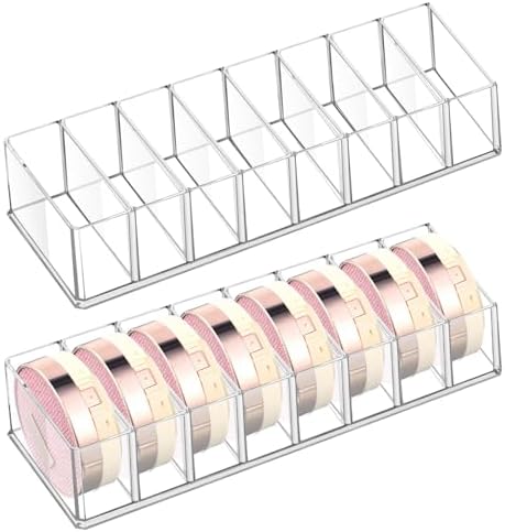 2 Pcs Uanse Acrylic Makeup Compact Organizer Detachable Clear Organizer