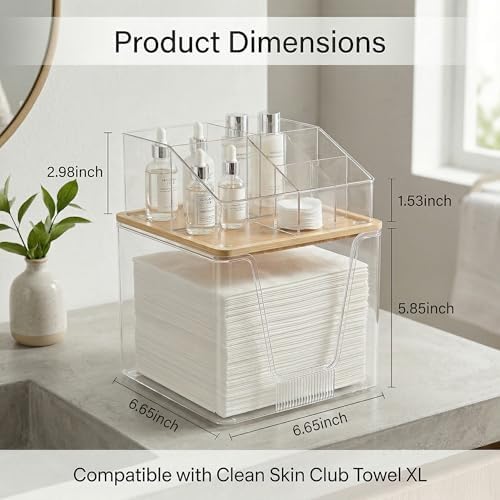 Disposable Facial Towels Holder, 2 in 1 Facial Towels Storage Box