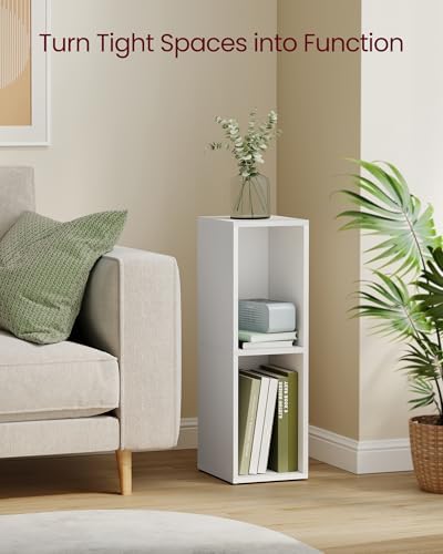 VASAGLE Bookshelf, 2-Tier Bookcase, 7.9 x 9.4 x 25 Inches