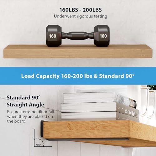 Shelf Brackets Floating Shlef Brackets 12-Inch 6-Packs, 1/5-Inch Thick Heavy Duty Shelving Brackets for Wood Shelves, 12
