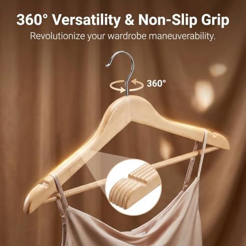 Durable Essentials Slim Plastic Hangers, Heavy-Duty, Non-Slip, Pack of 20
