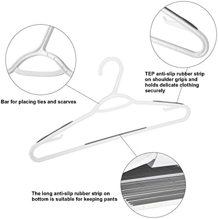 Plastic Clothes Hangers 30 Pack, Non Slip Coat Hanger Grey