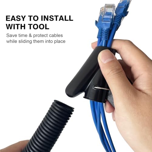 10FT - 1 Inch Split Wire Loom with Installation Tool - Black