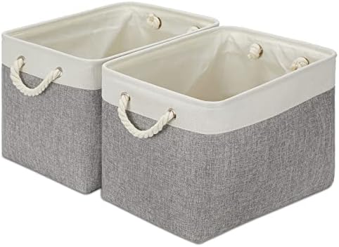 Large Fabric Collapsible Cube Storage Baskets for Organizing 16x12x12