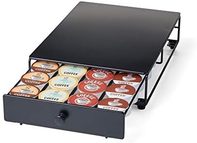 Nifty Solutions Capacity Nifty Rolling Mini Black Finish, Compatible with K-Cups, 24 Pod Pack Holder, Compact Under Coff