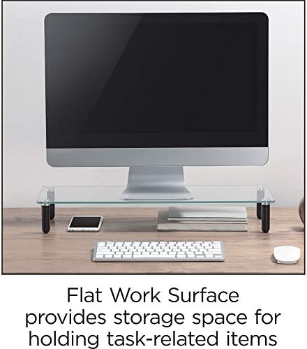 Lorell 4-Leg Single Shelf Glass Monitor Stand
