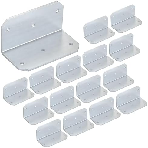 4 Inch Galvanized L Bracket, 90 Degree Corner Brace for Wood, 4"×2"×2" Heavy Duty Angle Bracket for Floating Shelves, Fu