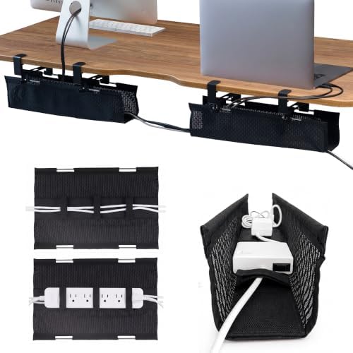 Perfect POSTURE Mesh Cable Management Tray Cord Organizer - 2 Piece - 19"