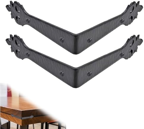 2 Pack - 6" Metal Corner Bracket for Furniture - Black - Handmade Decorative Corner Braces - Rustic Metal Corner Bracket