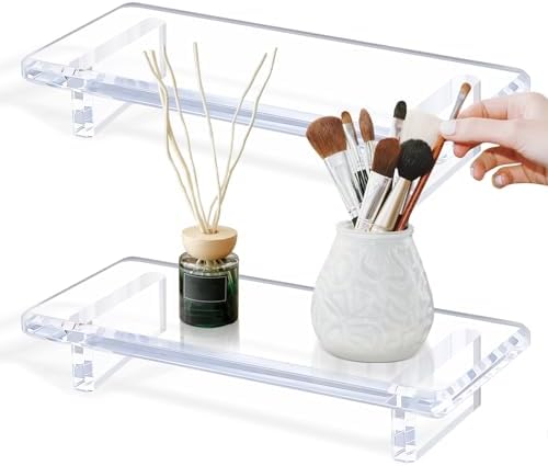 Chivalral 2-Pack Clear Acrylic Multi-Purpose Counter Tray Organizer