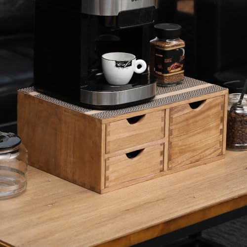 DDYURI Capsules Coffee Storage Drawer for Pod K-cup Holder - Counter Organizer for Kitchen Utensil Storage - Wood Deskto