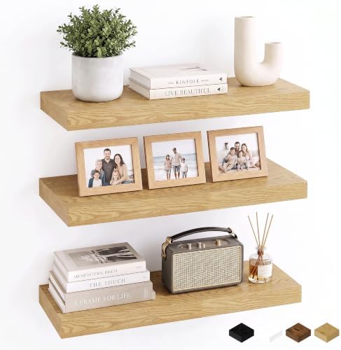 Rustic Floating Shelves for Wall, 20"L Bathroom Shelf, 8" Deep Wall Shelf