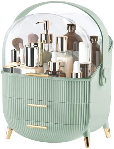 Make up Organizers and Storage, Makeup Organizer for Vanity, Cosmetics Skincare Organizers with Lid and Drawers, Cosmeti