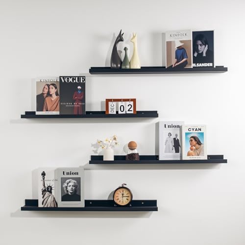 NEXHOME PRO Floating Shelves for Wall Set of 4,36 Inches Picture Ledge Shelf, Kids Bookshelf Wall Mounted for Living Roo
