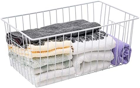 Freezer Basket Organizer, Refrigerator Metal Wire Storage Divider, Household Container Bins with Handles for Kitchen, Pa