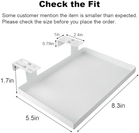 Office Cubicle Shelf - 8.3'' x 5.5'' x 1.7'' Storage Organizer Floating Corner Rack Hanging Shelf Adjustable Home Office