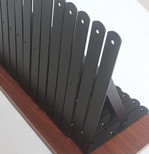 40 Pack L10 x H 8" Black Heavy Duty Shelf Brackets with Screws Metal Shelf Brackets Shelf Support Angle Brackets for She