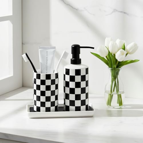 Toothbrush Holders for Bathrooms, Bathroom Toothbrush Holder set, Modern Cute Ceramic Toothbrush Cup with Tray for Count