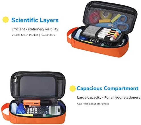 ECHSRT Large Pencil Case, Aesthetic Pen Pouch with Big Capacity, Minimalist Portable Stationery Bag with Handle for Office Organizer Aesthetic Pencil Cases