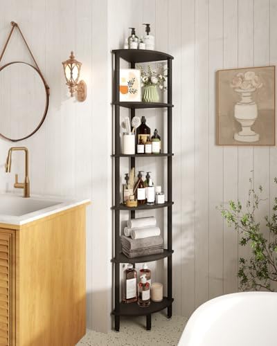 IBUYKE 6 Tier Corner Shelf Stand,Industrial Corner Display Rack WBC011B