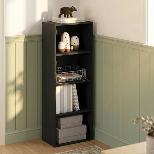 4-Tier Bookshelf, Cube Bookcase, Book Shelf, Cube Storage Organizer with Open Shelf, 9.3 x 15.6 x 41.7, for Home Office,