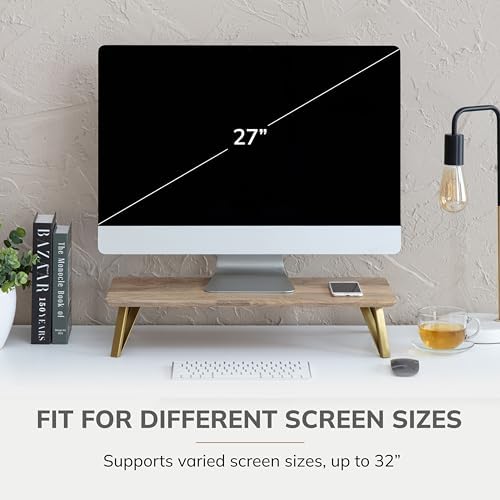 Anji Mountain Monitor Stand for Desk - Desktop Organizer & Laptop Riser, Ergonomic Monitor Riser, Space-Saving, Durable,