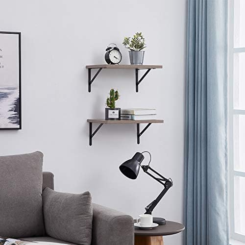 SUPERJARE Wall Mounted Floating Shelves, Set of 2, Wide Display Ledges, 11.8 Inch Deep, Large Storage Rack for Room/Kitc