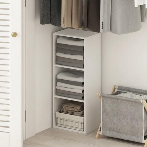 Furinno PASIR Book Shelf, 3-Cube Bookcase, Standing Bookshelf, Open Storage Shelf, Closed Back, Easy Assembly, 9.3 x 12 