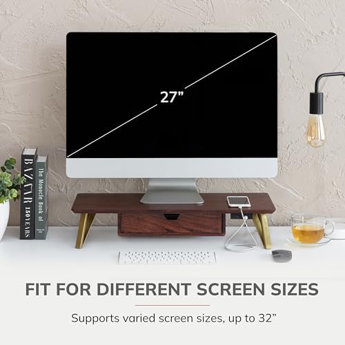 Anji Mountain Monitor Stand for Desk - Desktop Organizer & Laptop Riser, Ergonomic Monitor Riser, Space-Saving, Durable,