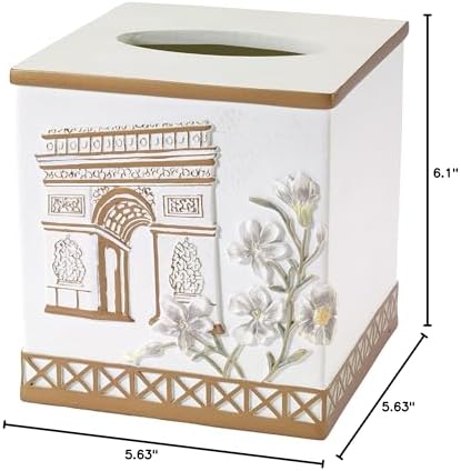 Avanti Linens - Tissue Box Cover, Standard Size Tissue Holder for Home