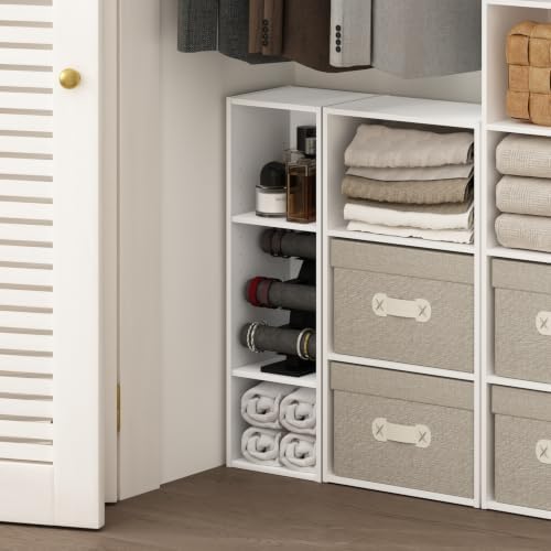 Furinno Fulda Book Shelf, 3-Tier Narrow Storage Cabinet, Bookcase with 10-in Width Storage Shelf, 9.3 x 9.8 x 31.5, for 