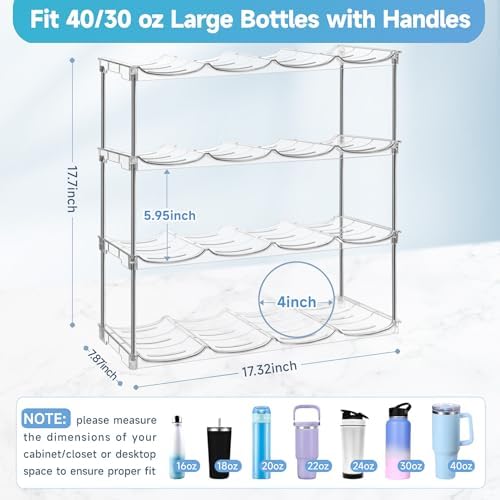 Larger Water Bottle Organizer for Stanley 40 oz Tumbler, Tumbler Organizer