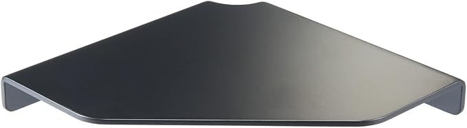 8 Inch Black Floating Corner Shelf Wall Mounted, Triangle Storage Shelf for Kitchen, Speakers, Wine, Decor & Small Electronics