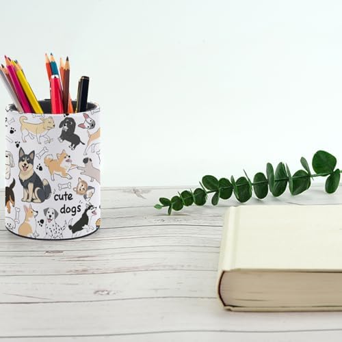 Cute Dogs Pen Holder Pencil Cup for Desk Organizer