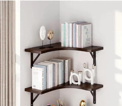 Wooden Wall Shelves | Corner Wall Shelf | Book Shelf for Wall | Floating Wall Mounted Shelfs 5 Tier for Home Decoration 