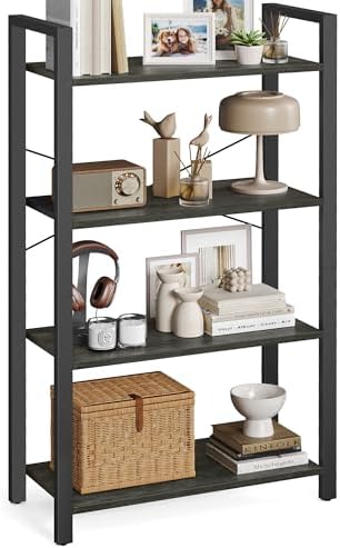 VASAGLE 4-Tier Bookshelf, Bookcase with Shelves, Storage Shelf, Living Room