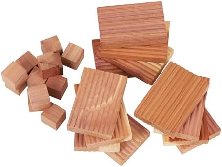 Household Essentials 24‑Piece Set Cedar Kit, Set of 12 Cedar Blocks and 12 Cedar Cubes, All‑Natural Protection