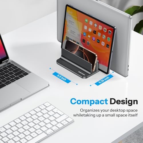 OMOTON 3-Slot Multiple Vertical Laptop Stand, Fits All MacBook, Black