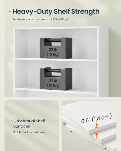 SONGMICS HOME 6-Tier Bookshelf, Shelving Unit