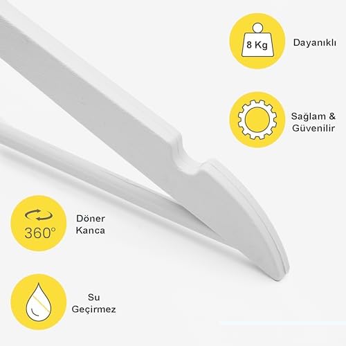 24 Pieces White Wooden Look Plastic Hangers Clothes Dress Shirt Hanger