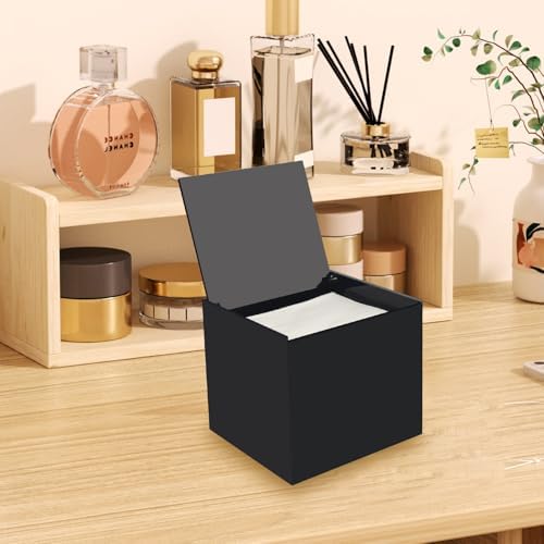 Disposable Face Facial Towel Holder Storage Box Acrylic Container, Black