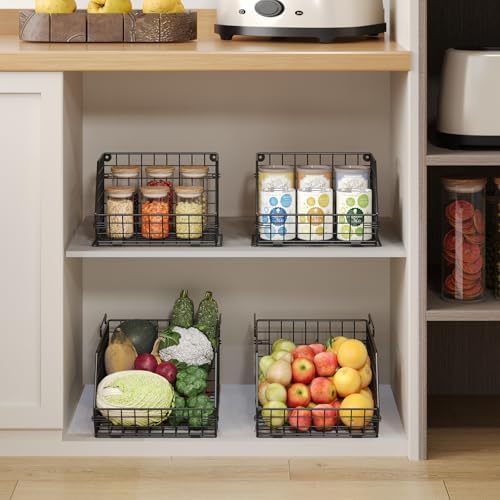 2-Tier Potato and Onion Storage Bin, Stackable Wire Baskets for Countertop