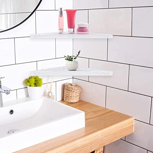 evron Corner Shelf Wall Mount, Acrylic Corner Shelves for Bathroom & Kitchen, Living Room, Space-Saving Wall Mounted Cor