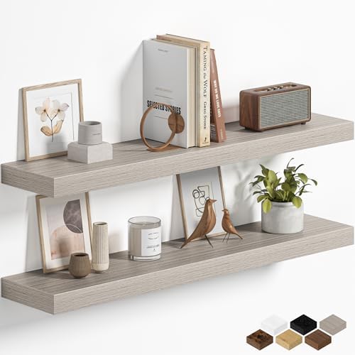 Fun Memories Floating Shelves for Wall 32 Inch, Set of 2 – Wall-Mounted Storage & Display Shelf with Invisible Bracket, 