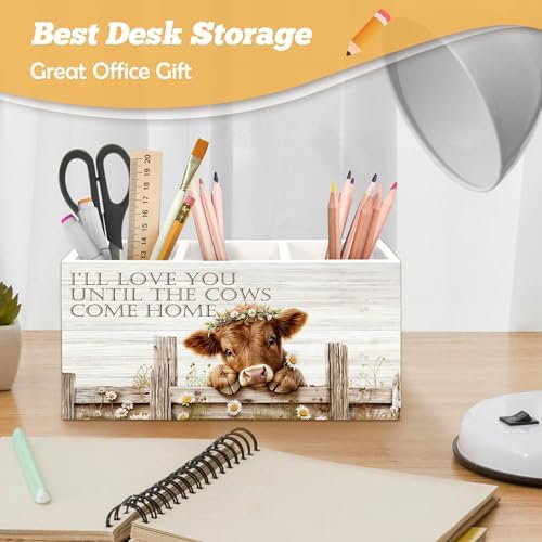 Highland Cow Gifts Pen Holder Organizer for Desk Accessories