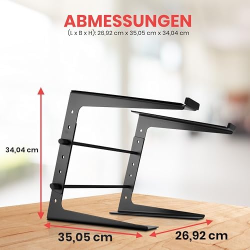 Pyle Portable Adjustable Laptop Stand - 6.3 to 10.9 Inch Anti-Slip Standing Table Monitor or Computer Desk Workstation R