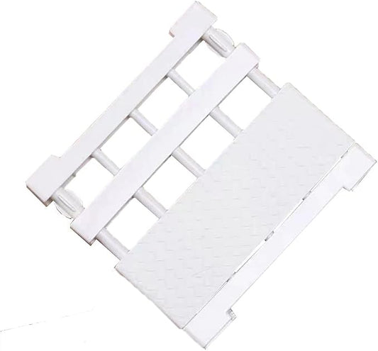 Closet Shelf Dividers Expandable Wardrobe Organizer System Tension Rod Adjustable Storage Rack Hanger Separators 9.45'' Width for Bedroom Bathroom Kitchen Bookshelf Office - White
